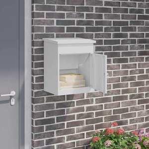 vidaXL Cutie pentru colet cu depozitare Alb 47.5 x 38 x 59 cm Oțel imagine