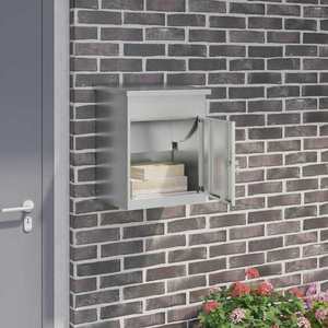 vidaXL Cutie pentru colet Negru 47.5 x 38 x 59 cm Oțel Galvanizat imagine