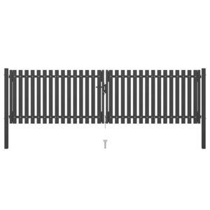 vidaXL Poartă de gard de grădină, oțel, 400x75 cm, antracit imagine