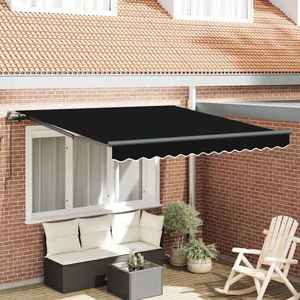 vidaXL Cortina Retractabilă Negru 350 x 250 cm Poliester și oțel imagine