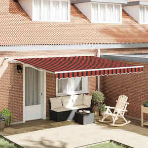 vidaXL Cortina Retractabilă Portocalie și maro 400 × 350 cm imagine