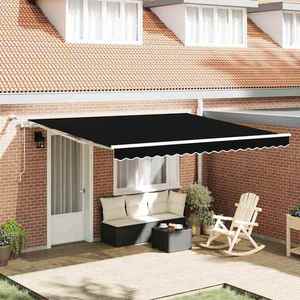 vidaXL Cortina Retractabilă Negru 400 × 350 cm Poliester și metal imagine