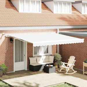 vidaXL Cortina Retractabilă Alb 400 × 350 cm Poliester și metal imagine