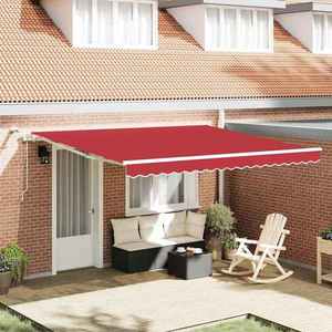 vidaXL Cortina Retractabilă Roșu 400 × 350 cm Poliester și metal imagine