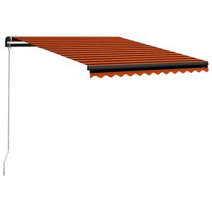 vidaXL Copertină retractabilă manual, portocaliu și maro, 350 x 250 cm imagine