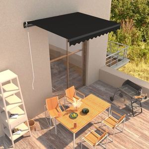 vidaXL Copertină retractabilă manual, antracit, 300 x 250 cm imagine