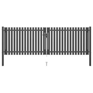 vidaXL Poartă de grădină din oțel, 400x100 cm, antracit imagine