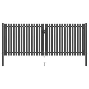 vidaXL Poartă de grădină din oțel, 400x125 cm, antracit imagine