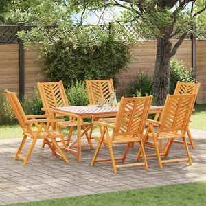 vidaXL Set de masă pentru grădină 7 pcs Maro Lemn Solid de Acacia imagine