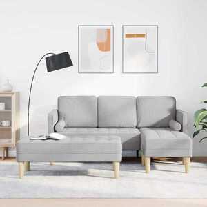 vidaXL Set de canapea cu pernă 2 pcs Gri nori Poliester imagine