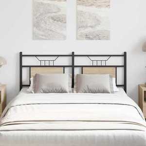 vidaXL Tăblie de pat de schimburi Stejar Sonoma 140 cm Lemn prelucrat și oțel imagine