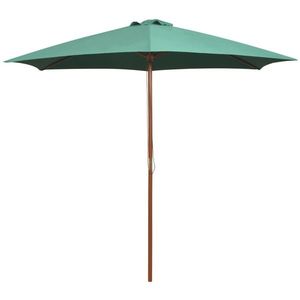 vidaXL Umbrelă de soare cu stâlp de lemn 270 x 270 cm, verde imagine