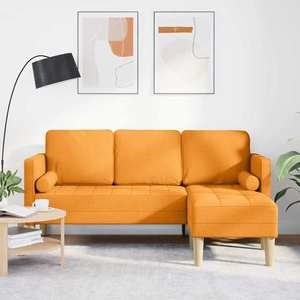 vidaXL Set de canapea cu pernă Galben Întunecat Poliester imagine