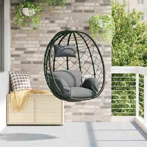 vidaXL Scaun suspendat ou Antracit 91, 5 x 54, 5 x 107 cm poliratan imagine