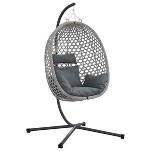vidaXL Scaun suspendat ou antracit și gri 104 x 100 x 191 cm poliratan imagine