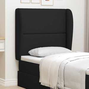 vidaXL Ureche pentru Tăblie Negru 80 x 23 x 6 cm țesătură imagine