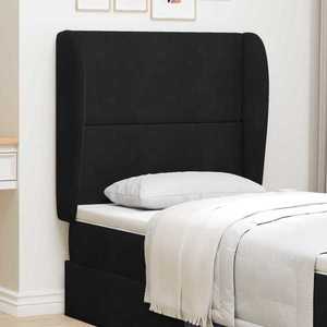 vidaXL Ureche pentru Tăblie Negru 80 x 23 x 6 cm Catifea imagine