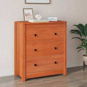 vidaXL Bufet cu sertar Maro Ceară 70 x 35 x 80 cm Lemn de pin masiv imagine