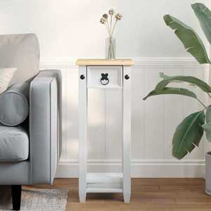 vidaXL Suport pentru plante Alb 30 x 30 x 73 cm Lemn de pin masiv imagine