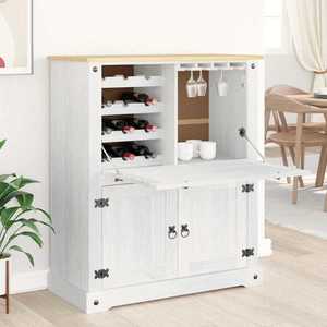 vidaXL Cabinet pentru vin Alb 97 x 45 x 114 cm Lemn de pin masiv imagine