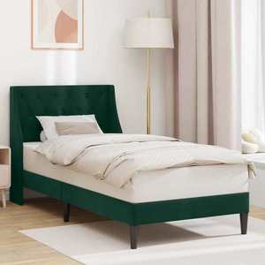 vidaXL Cadru de pat cu headboard Verde închis 80 x 200 cm Catifea imagine