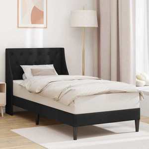 vidaXL Cadru de pat cu headboard Negru 100 x 200 cm Catifea imagine