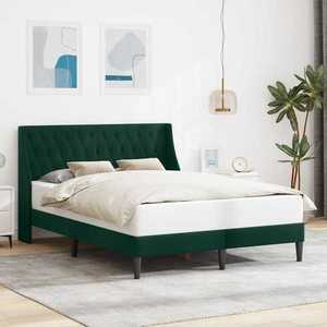 vidaXL Cadru de pat cu headboard Verde închis 120 x 190 cm Catifea imagine