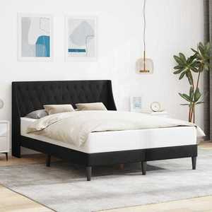 vidaXL Cadru de pat cu headboard Negru 140 x 200 cm Catifea imagine