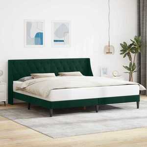 vidaXL Cadru de pat cu headboard Verde închis 180 x 200 cm Catifea imagine