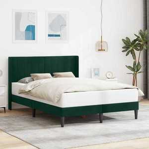 vidaXL Cadru de pat cu headboard Verde închis 120 x 190 cm Catifea imagine