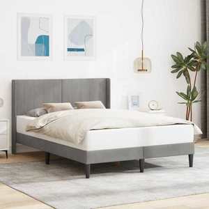 vidaXL Cadru de pat cu headboard Gri deschis 140 x 200 cm Catifea imagine
