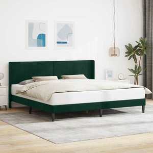 vidaXL Cadru de pat cu headboard Verde închis 180 x 200 cm Catifea imagine