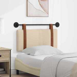 vidaXL Cap de pat suspendat Pe perete Crem 90 x 55 x 5 cm PU antic imagine