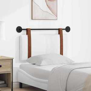 vidaXL Cap de pat suspendat Pe perete Alb 90 x 55 x 5 cm PU antic imagine