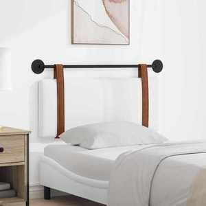 vidaXL Cap de pat suspendat Pe perete Alb 110 x 55 x 5 cm PU antic imagine