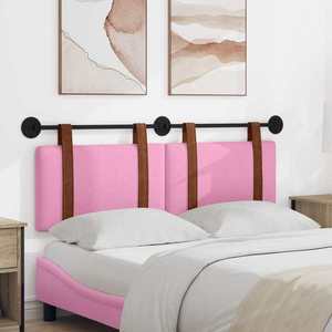 vidaXL Cap de pat suspendat Pe perete Roz 130 x 55 x 5 cm PU antic imagine