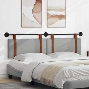 vidaXL Cap de pat suspendat Simplu Gri nori 190 x 55 x 5 cm PU antic imagine