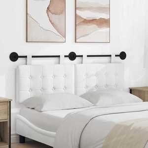 vidaXL Cap de pat suspendat Pe perete Alb 130 x 55 x 5 cm țesătură imagine