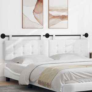 vidaXL Cap de pat suspendat Pe perete Alb 210 x 55 x 5 cm țesătură imagine