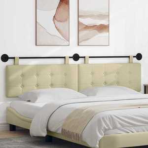 vidaXL Cap de pat suspendat Crem 210 x 55 x 5 cm Piele artificială imagine