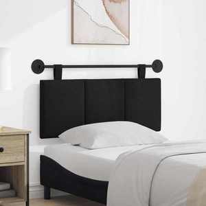 vidaXL Cap de pat suspendat Pe perete Negru 110 x 55 x 5 cm țesătură imagine