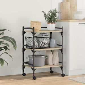 vidaXL Troler de Bucătărie Stejar Sonoma 50 x 35 x 75, 5 cm imagine