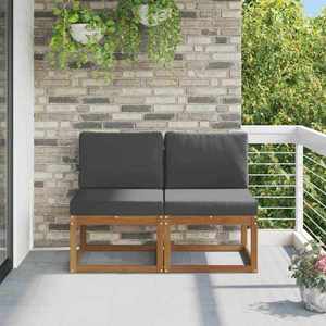 vidaXL 2 Bucată Canapea Medie pentru Exterior Lemn Solid de Acacia imagine