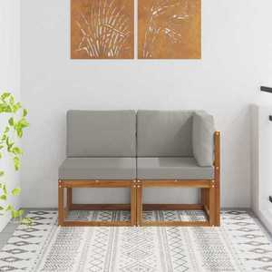 vidaXL Canapea de exterior din mijloc și colț cu pernă 2 Bucată imagine