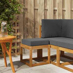 vidaXL Bancă de taburet cu pernă Natural și Antracit 43 x 43 x 37 cm imagine