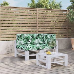 vidaXL Perne de paleți, 3 buc., model cu frunze, material textil imagine