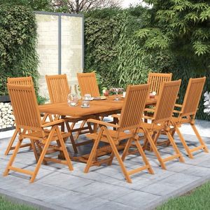 vidaXL Set mobilier de grădină, 9 piese, lemn masiv de acacia, 160-240 cm imagine