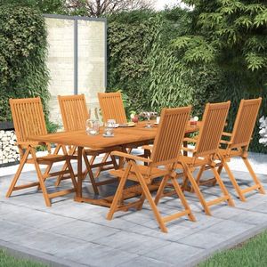 vidaXL Set mobilier de grădină, 7 piese, lemn masiv de acacia, 160-240 cm imagine