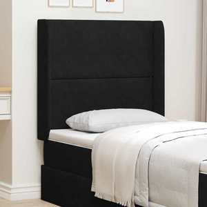 vidaXL Ureche pentru Tăblie Negru 80 x 16 x 4 cm Catifea imagine