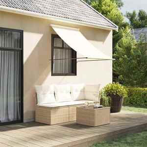 vidaXL Copertină retractabilă, crem, 100x150 cm, țesătură și oțel imagine